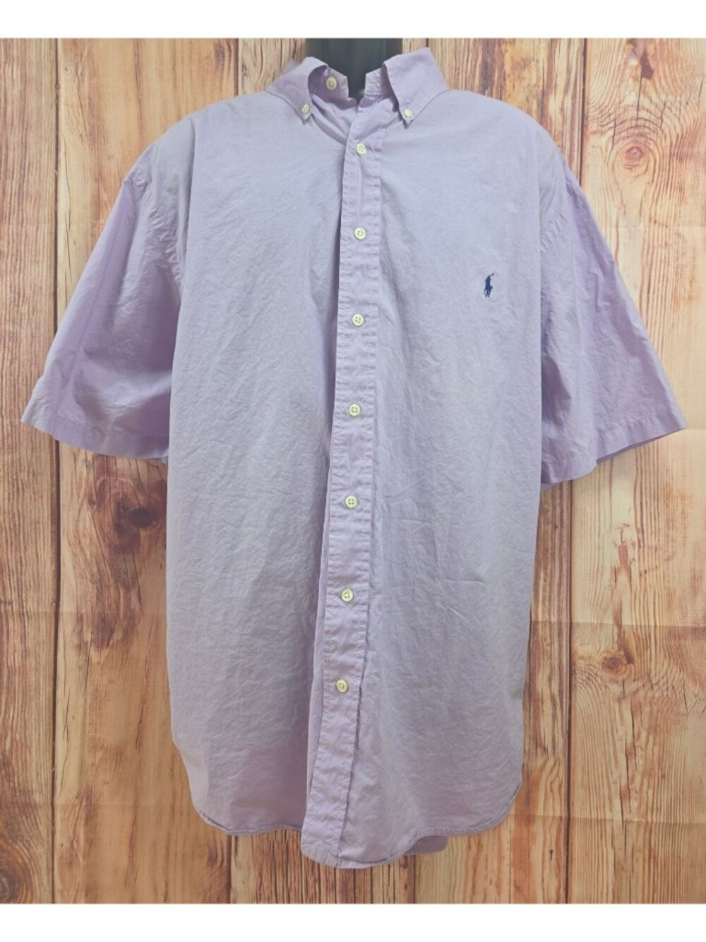 Ralph Lauren Classic Fit Lavender Short Sleeve Shirt 2XB